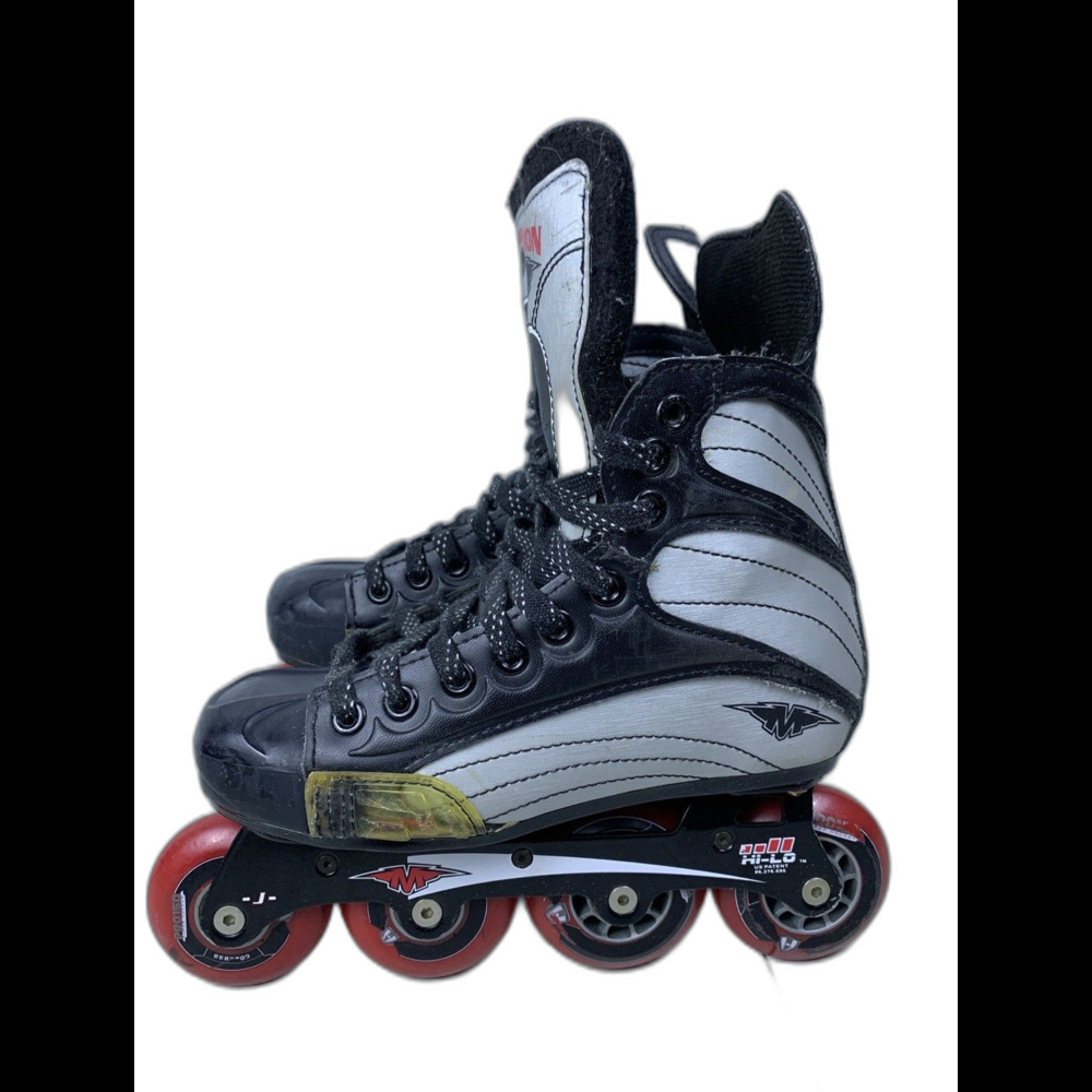 MISSION HI-LO 500 HELIUM ROLLER HOCKEY INLINE SKATES ROLLER BLADES SIZE 4 E